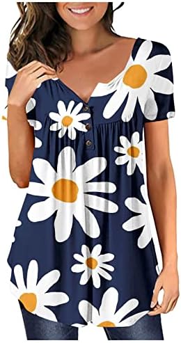 Akollsppnsy žene ljetni vrhovi ljetni majica s majicama s kratkim rukavima atletike plus-size bluze za žene Dressy casual