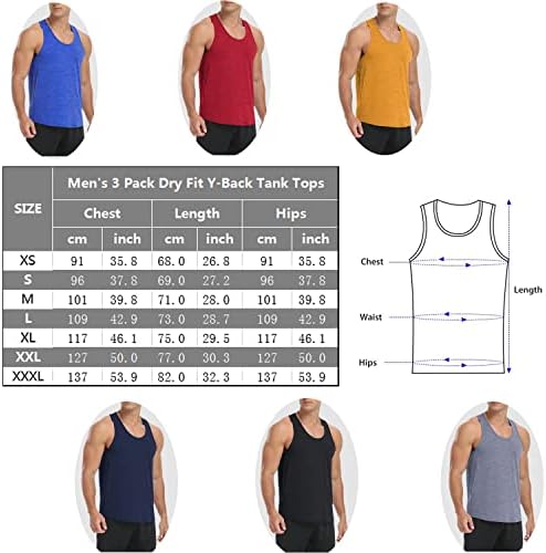 Lecgee muški 3 pakiranje suho fit y-back tenk vrhovi teretana za vježbanje mišićne majice mrežaste majice za bodybuilding