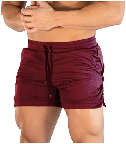 Wenkomg1 trening kratke hlače za muškarce, brze suhe lagane kratke hlače elastično struka struka debla prozračna trening