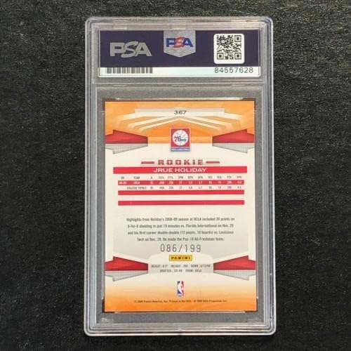 2009-10 Panini 367 Jrue Holiday potpisana kartica Auto 10 PSA ploča RC 76ers - košarkaške ploče rookie kartice