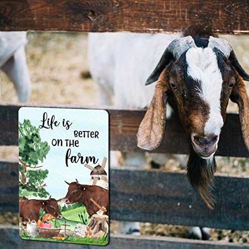 Retro metalni potpis krava ranč crtani akvarel limen znakovi vit je bolji na poljoprivrednom uličnom znaku retro ona proliveni