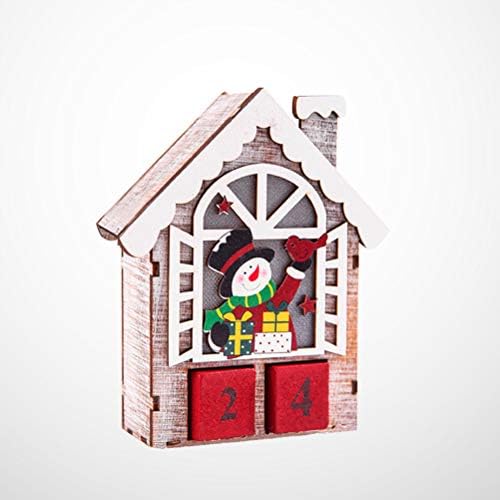 3pcs kalendar u obliku drvene kuće rasvjeta Adventski kalendar ukras kreativni dizajn snijega svjetleći blok kalendara rekviziti