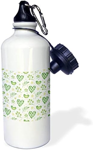 3Drose zelena polka točka srca, zvijezde i ptice uzorak - boce s vodom