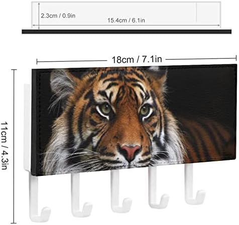 Tiger držač ključeva s policama za poštu 5 kuka Organizator za zidne ulazne dekorativne