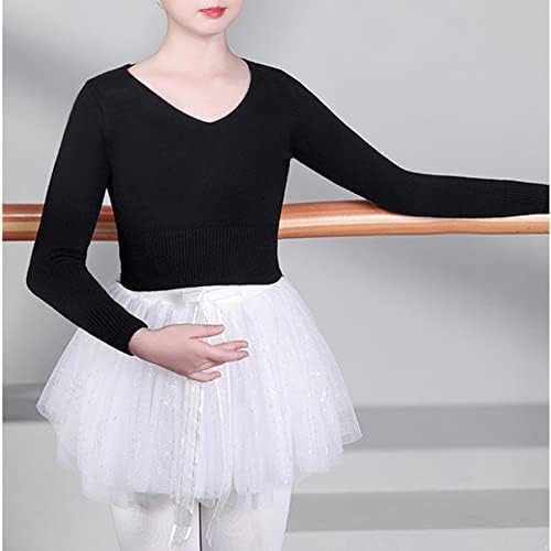 EasyForever Girls Balet Dance džempera Cardigan Kids Pleteni omot Top Ballerina džemper dugih rukava Dance Top Dance Wear
