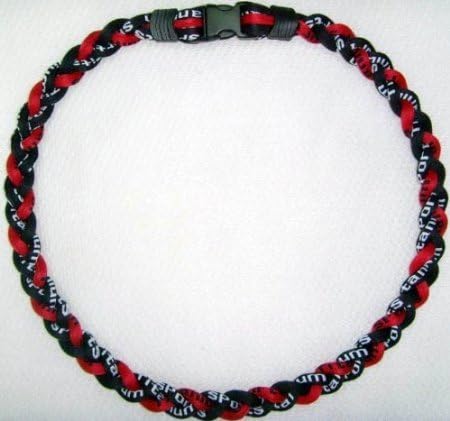 20 Crvena/Crna ogrlica od sportskog bejzbola od titana