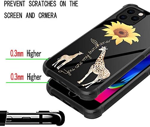 ZHEGAILIAN SLUČAJ IPhone 11, Giraffe Sunflower iPhone 11 Slučajevi za djevojčice/žene, Unbreaky ojačani uglovi fashoin stražnji