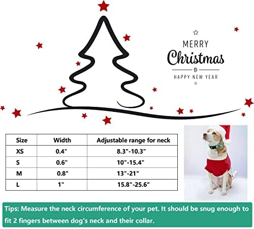 Ovratnik za pse s uzorkom božićnih elemenata, podesivi lagani kopča za pse, crveno zelene ogrlice za kućne ljubimce za male