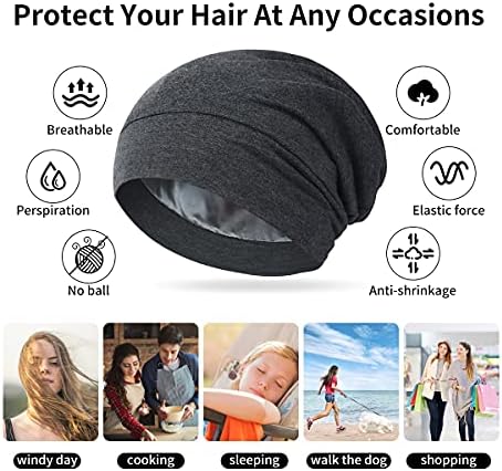 Satenska kapa, svilena kapa za spavanje, podesiva navlaka za kosu, kovrčava kapa, ležerna noćna kapa, zaštita kose, Njega