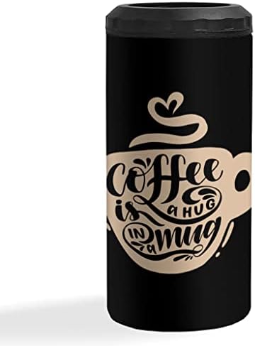 Kava je zagrljaj u šalici izolirano vitak limenka hladnije - smiješan dizajn može hladiti - grafički izolirani vitki limenki