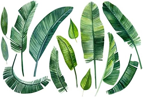 ISHILINKA akvarel lišće palme Zidne naljepnice biljke prašume Zidne naljepnice piling i štap zeleno lišće džungle Zidna naljepnica