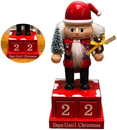 Božićni drveni ornament vojnik orah kalendar odbrojavanja lutka brojač desktop ukras crvena Zabava