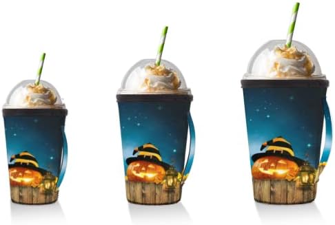 Halloween bundeva Lantern 30 ledena rukava za kavu za višekratnu upotrebu s ručicom neoprene čahura za sodu, latte, čaj,