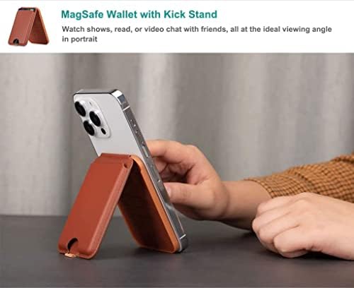 Magnetska stalak za torbicu HAOBOBRO za iPhone - Kožni novčanik MagSafe sa stand - držač za kartice kompatibilan sa iPhone