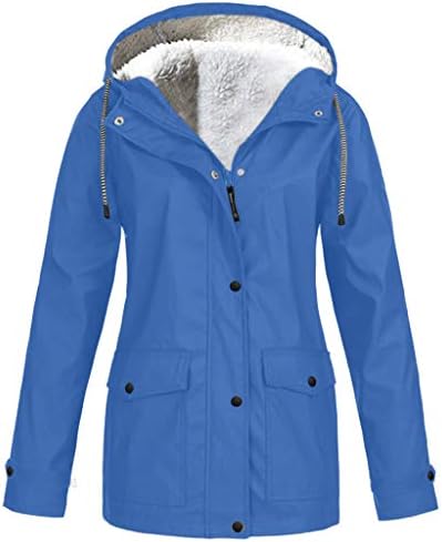 Žene čvrste plišane jakne s kapuljačama na otvorenom plus veličine kapuljača s kabanom za vjetrovitu odjeću za plus jakne