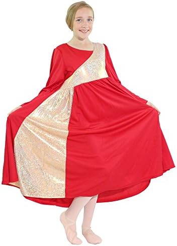Danzcue Girls Shimmery Asimetrična plesna haljina rukava
