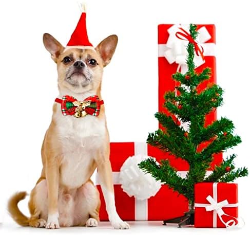 8pcs božićni pseći ovratnik s lukom, s zvonima xmas pribor za njegovanje kućnih ljubimaca podesiva veličina za male pseće