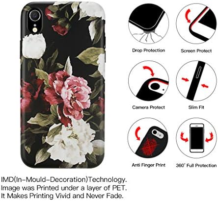 Slučaj Golink za iPhone XR, Matte Finish Floral Series Slim-Fit Ultra-Thin Anti-Scratch Shock Proof Oitsun Proof Protiv-Pinger