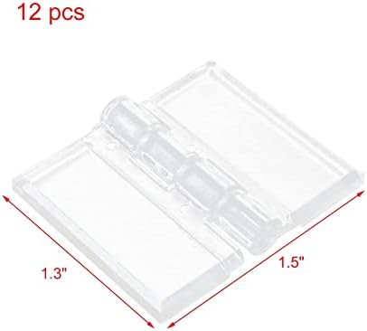 Gesatis 12 pcs akrilne šarke šarke za šarke šarke savijene šarke za namještaj za kutiju, čisto, 1,5 x 1,3 inča