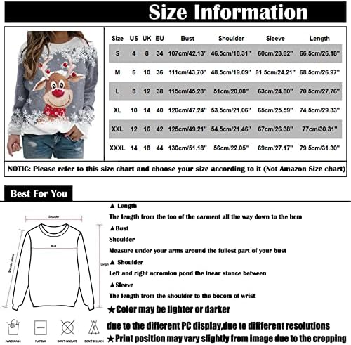 Bluze za žene moda 2022, ženski pulover gornji snježni pahuljica snježni ispis casual sportski 3D print aktivna bluza ulice