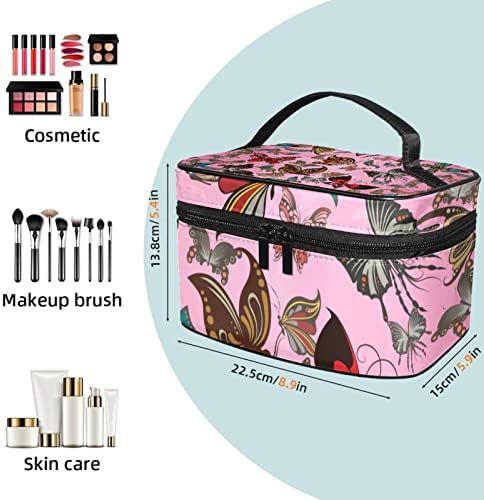 Yoyoamoy putopisna torba s odjeljkom, estetski leptir ružičasta velika kozmetička futrola Personalizirana kozmetička kutija