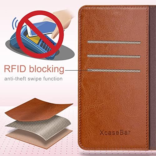 XcaseBar 2-u-1 Odvojiva torbica-novčanik za iPhone 13 6.1 5G s 【RFID-blokiranjem】 Nositelj kreditne kartice, flip-imenik-folio