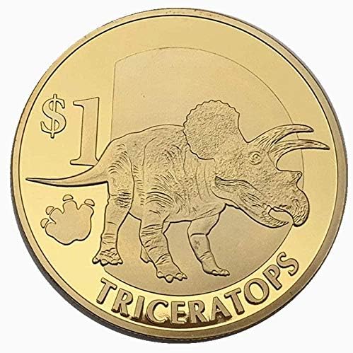 Američki triceratops Dinosaur pozlaćen komemorativni novčić zmaj zmaj komemorativni novčić Strana valuta Komemorativni crtani