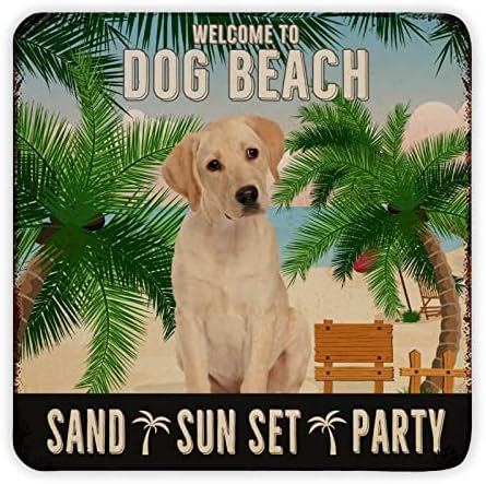 Metal Sign Plake Dobrodošli na pseće plaže pijesak Sunset Party Smiješne šanke za šank za vrata vintage bar sa sarkastičnim