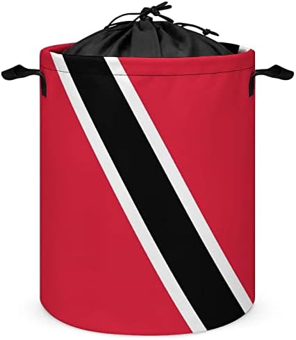 Košara za rublje sa zastavom Trinidada i Tobaga, košara za odlaganje rublja s vezicama, velika košara za organizatore igračaka