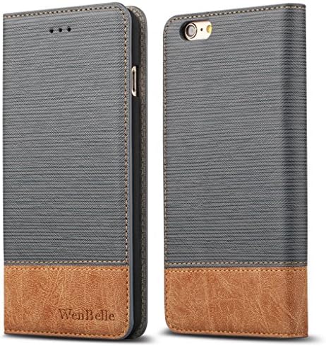 Torbica-novčanik WenBelle za iPhone 6s Plus 5,5 , u stilu lisnice, sa postoljem, dizajn od prirodne tkanine i kože, sklapanje