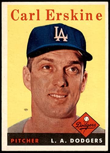 1958. Topps 258 Carl Erskine Los Angeles Dodgers Ex/Mt Dodgers