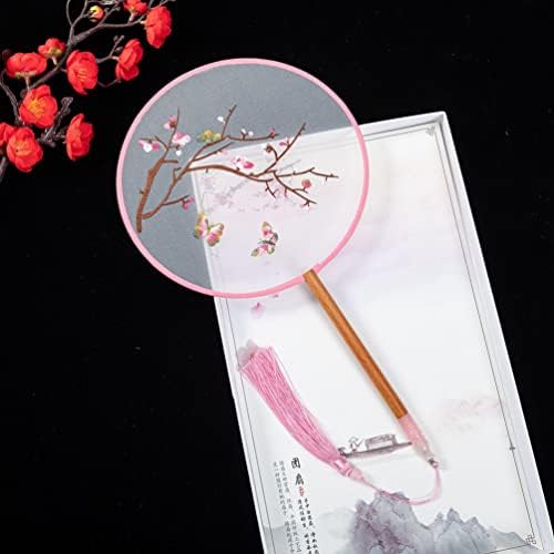 Juzhijia Vintage Kineski stil obožavateljica svilena svilena vezana okrugla ventilatorska dizalica cvijeta za ukrašavanje