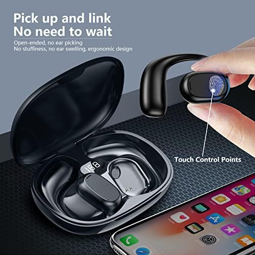 ZruHig slušalice otvorenih uha, Bluetooth 5.3 uši s MIC IPX5 vodootporni bežični uši Imerzivni premium zvuk za trčanje, hodanje