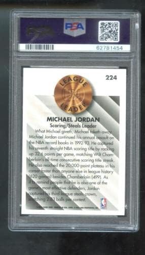 1993-94 Fleer 224 Michael Jordan PSA 7 Ocijenjena karta NBA 93-94 Vođa bodovanja-Nepotpisane košarkaške karte