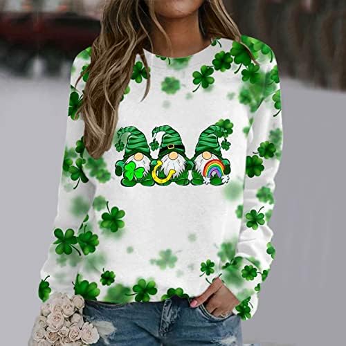 Ženske Ležerne majice za Dan svetog Patrika dukserica od djeteline pulover s okruglim vratom s dugim rukavima majice mekane