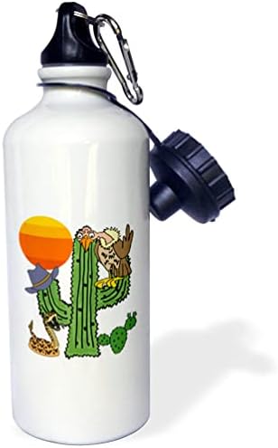 3Drose Cool Smiješno Vintage Old West s kaktusom Buzzard i Rattlesnake - boce s vodom