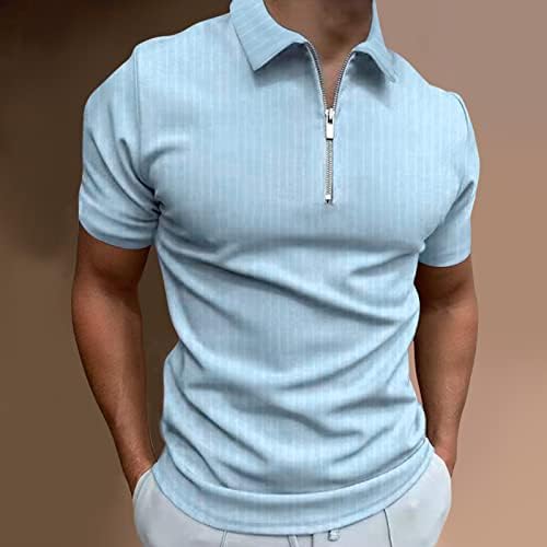 HDDK muški golf polo zatvarač ljetni kratki rukav vitki fit zip ovratnik henley majica majica patchwork Business casual vrhovi
