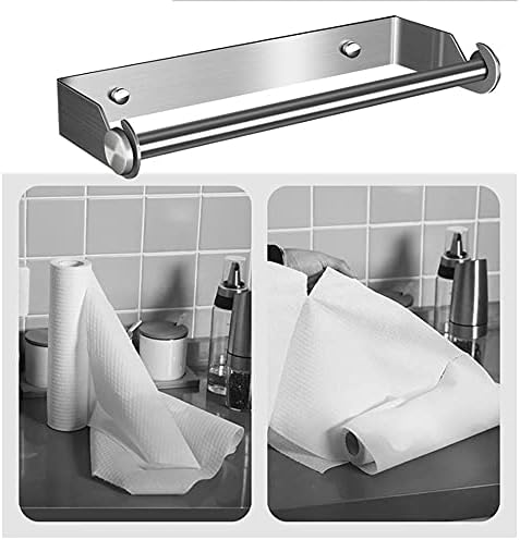 ZyJBM držač za papirnate ručnike od nehrđajućeg čelika Zidni stalak za ručnike bez bušenja zidni stalak za valjke za kupaonicu