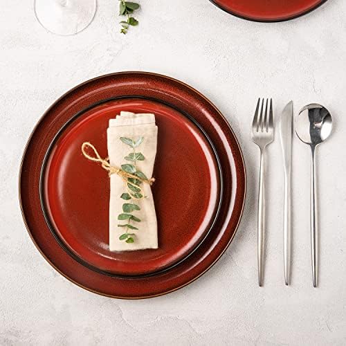Lerato keramičke ploče za večeru set od 6, 10,5 inčni reaktivni glazura porculanske pločice, moderni oblik posuđe za večeru