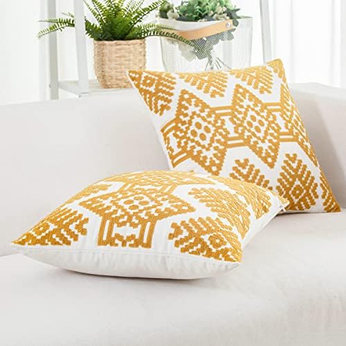 Hwy 50 žutih jastuka za bacanje jastuka 18x18 inča za kauč na kauč, ukrasni vezeni dijamantni jastuci za bacanje jastuka