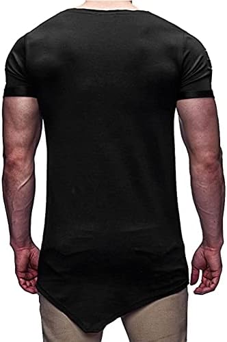 Muški mišićna majica naborana raglan rukavi bodybuilding teretana majice kratki rukavi modni trening majice dugačka košulja