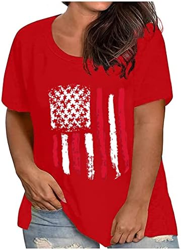 HGCCGDU Dan neovisnosti Košulja plus veličina 4. srpnja odjeća za žene 2023 Patriotske košulje Američka zastava tiskane osnovne