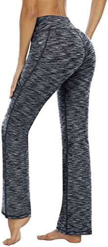 Heathyoga ženske joge hlače bootcut joga hlače s džepovima za žene bootleg visoki struk joga hlače za vježbanje hlača