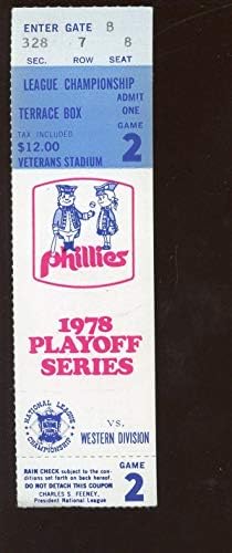 1978. NLCS ulaznica udjel Los Angeles Dodgers u Philadelphia Phillies Igra 2 ex - MLB Unfigled Razno