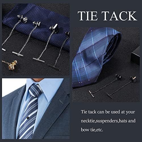 Nakit od 7pcs za muškarce lančane igle za kravatu crno zlato srebrni ton spojka za kravatu za vjenčanje rođendanska Godišnjica