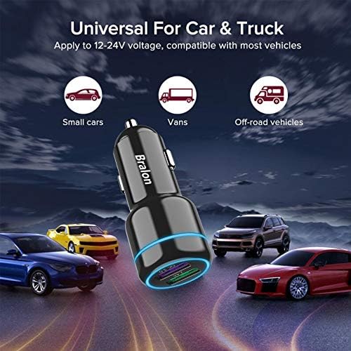 USB punjač automobila [4-pack], Bralon QC3.0 & 5V/2,4A punjač s brzim automobilom kompatibilan s iPhoneom 11/11 Pro/XS/X/X/8