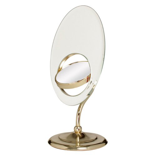 Zadro Saten Nickel Oval Tri Optics Vanity Mirror, 8x/3x/1x uvećanje