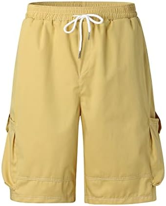 Dječak 12 muški gumb za čvrstu boju plus veličina casual Sve kratke hlače Modne tkane teretne hlače s džepovima Boy odjeća