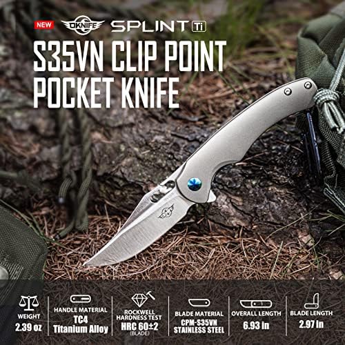 Nož OKNIFE Splint CPM-S35VN Oštrica od nehrđajućeg čelika s ručkom TI Džepni nož na sklapanje Bundle Drever Ručno sklopivi