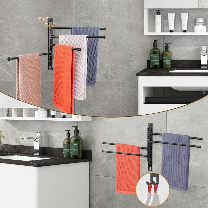 Wenlii ručnički štap prijenosni stalak za ručnike za ručnike okretanje prijenosnog ručnika za toalet privjesak držač ručnika